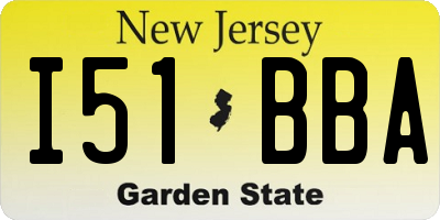 NJ license plate I51BBA