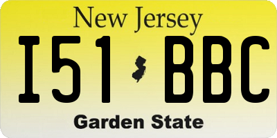 NJ license plate I51BBC