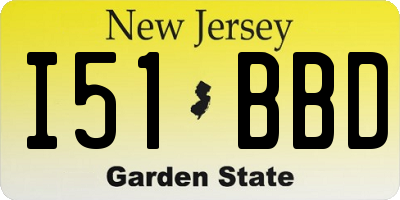 NJ license plate I51BBD