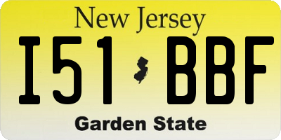 NJ license plate I51BBF