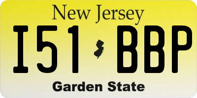 NJ license plate I51BBP
