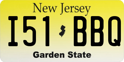 NJ license plate I51BBQ
