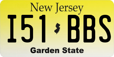 NJ license plate I51BBS