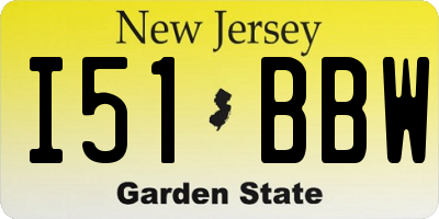 NJ license plate I51BBW