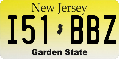 NJ license plate I51BBZ