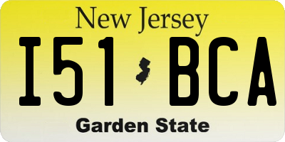 NJ license plate I51BCA