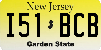 NJ license plate I51BCB