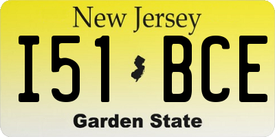 NJ license plate I51BCE