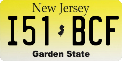 NJ license plate I51BCF
