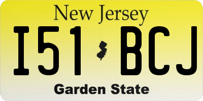 NJ license plate I51BCJ