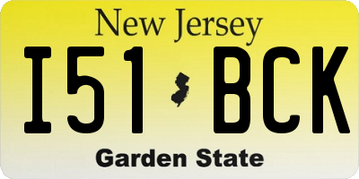 NJ license plate I51BCK