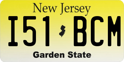 NJ license plate I51BCM