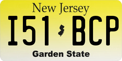 NJ license plate I51BCP