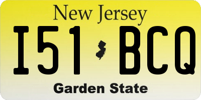 NJ license plate I51BCQ