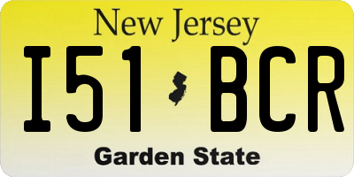 NJ license plate I51BCR