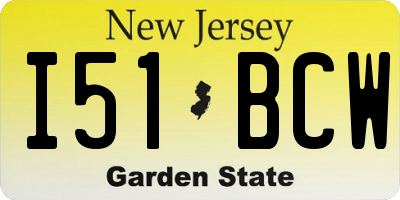 NJ license plate I51BCW