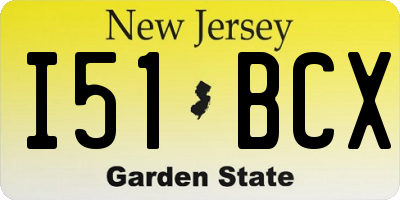 NJ license plate I51BCX