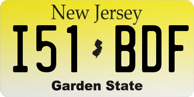NJ license plate I51BDF