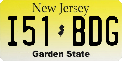 NJ license plate I51BDG