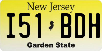 NJ license plate I51BDH