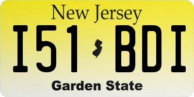 NJ license plate I51BDI