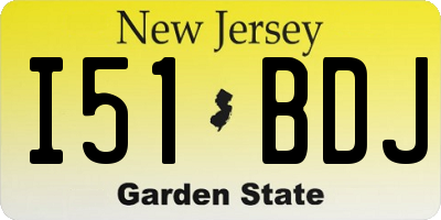 NJ license plate I51BDJ