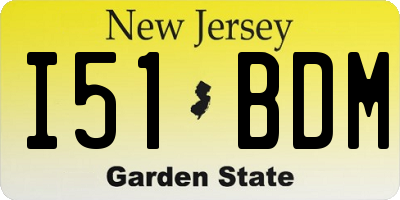 NJ license plate I51BDM