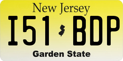NJ license plate I51BDP