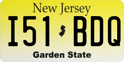 NJ license plate I51BDQ