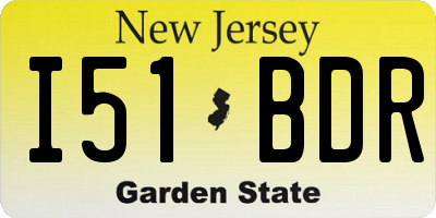 NJ license plate I51BDR
