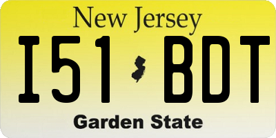 NJ license plate I51BDT