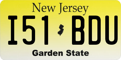 NJ license plate I51BDU