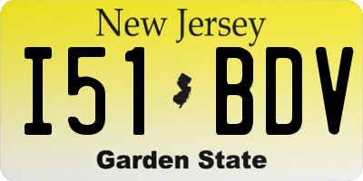 NJ license plate I51BDV
