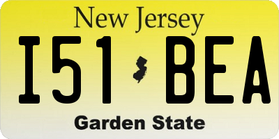NJ license plate I51BEA