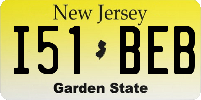 NJ license plate I51BEB