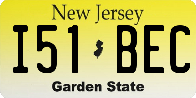 NJ license plate I51BEC