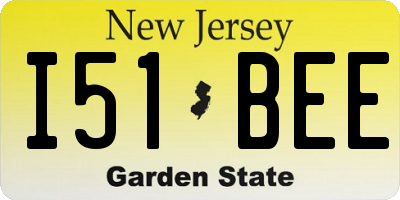 NJ license plate I51BEE