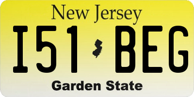 NJ license plate I51BEG