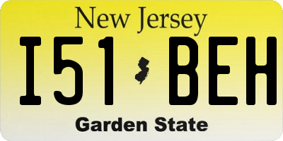 NJ license plate I51BEH