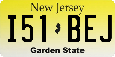 NJ license plate I51BEJ