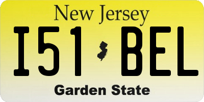 NJ license plate I51BEL