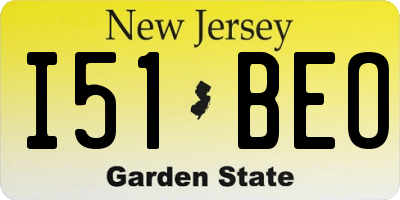 NJ license plate I51BEO