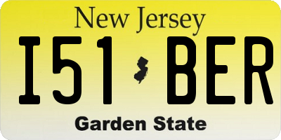 NJ license plate I51BER