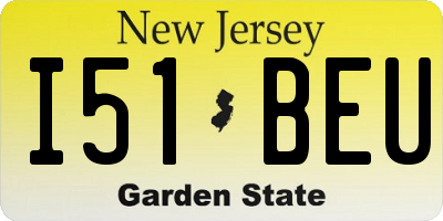 NJ license plate I51BEU