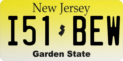 NJ license plate I51BEW