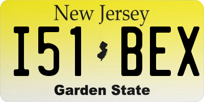 NJ license plate I51BEX
