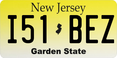 NJ license plate I51BEZ