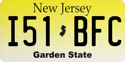 NJ license plate I51BFC