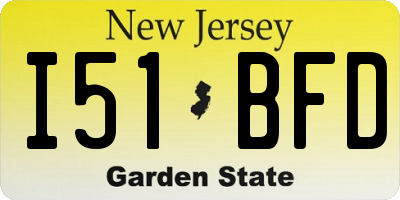 NJ license plate I51BFD