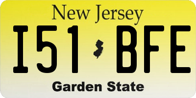 NJ license plate I51BFE
